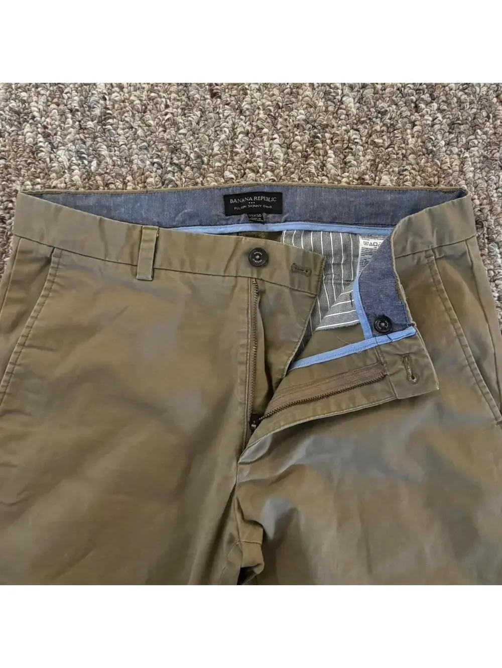Men’s Banana Republic Fulton Skinny Chino Pants Tan Size 33x30